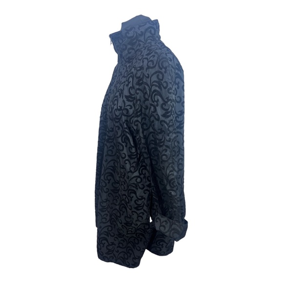 VTG 90’s Black/Brocade SACKABLES Reversible lightweight jacket Rainjacket Sz Md. - Picture 5 of 14